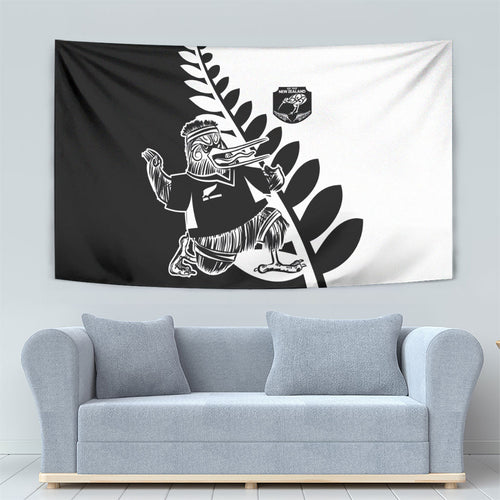 Aotearoa Rugby League Tapestry Kiwi Haka and Fern - Sporty Style