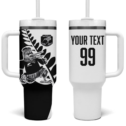 Custom Aotearoa Rugby League Tumbler With Handle Kiwi Haka and Fern - Sporty Style