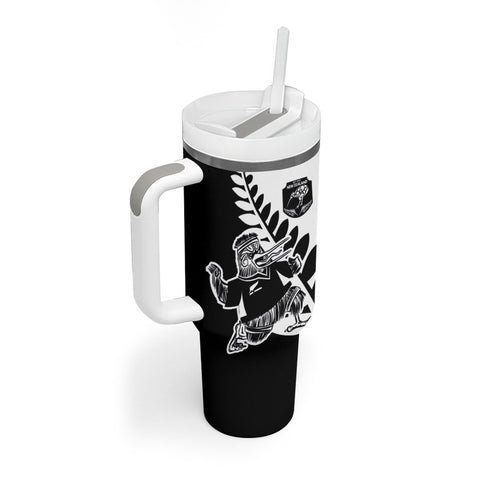 Custom Aotearoa Rugby League Tumbler With Handle Kiwi Haka and Fern - Sporty Style