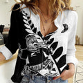 Custom Aotearoa Rugby League Women Casual Shirt Kiwi Haka and Fern - Sporty Style