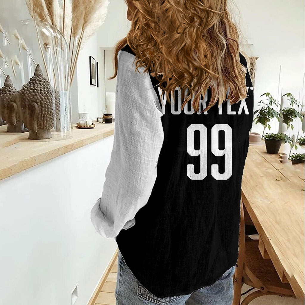 Custom Aotearoa Rugby League Women Casual Shirt Kiwi Haka and Fern - Sporty Style