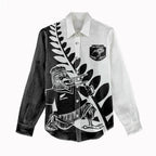 Custom Aotearoa Rugby League Women Casual Shirt Kiwi Haka and Fern - Sporty Style