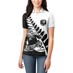 Custom Aotearoa Rugby League Women Polo Shirt Kiwi Haka and Fern - Sporty Style