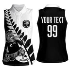 Custom Aotearoa Rugby League Women Sleeveless Polo Shirt Kiwi Haka and Fern - Sporty Style