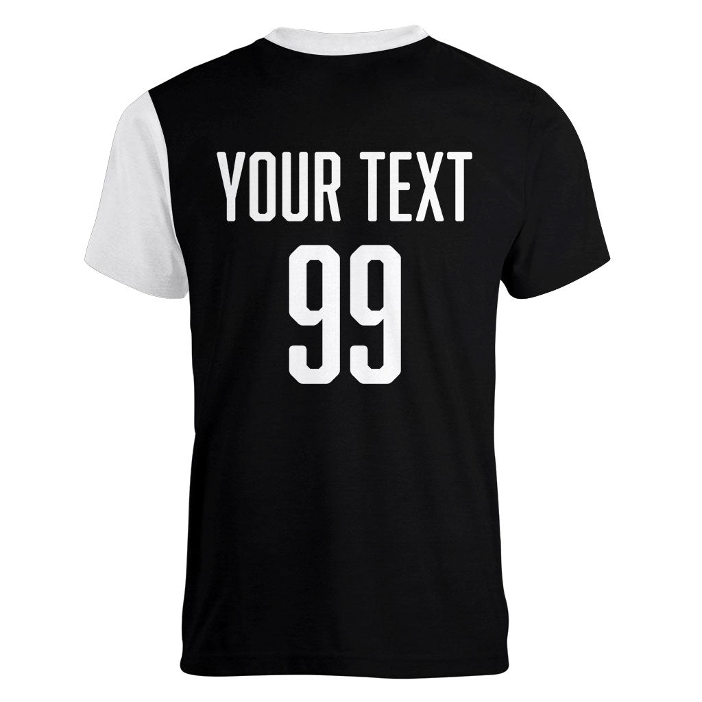 Custom Aotearoa Rugby League Women V-Neck T-Shirt Kiwi Haka and Fern - Sporty Style