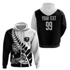 Custom Aotearoa Rugby League Zip Hoodie Kiwi Haka and Fern - Sporty Style