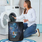 Aotearoa Matariki Laundry Basket Maori Tribal with Silver Fern and Tui Bird Galaxy Style - Aussie Hoodie