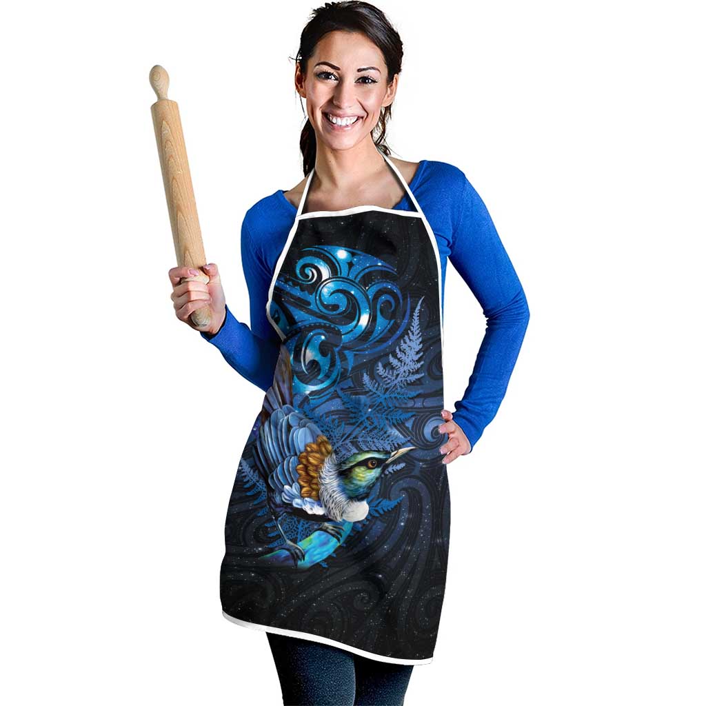 Aotearoa Matariki Apron Maori Tribal with Silver Fern and Tui Bird Galaxy Style - Aussie Hoodie
