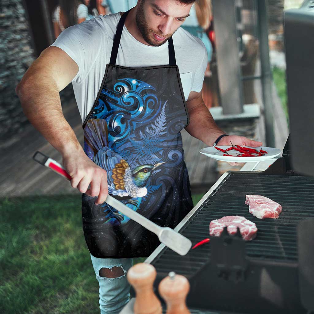Aotearoa Matariki Apron Maori Tribal with Silver Fern and Tui Bird Galaxy Style - Aussie Hoodie