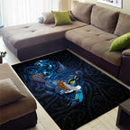 Aotearoa Matariki Area Rug Maori Tribal with Silver Fern and Tui Bird Galaxy Style - Aussie Hoodie