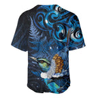 Aotearoa Matariki Baseball Jersey Maori Tribal with Silver Fern and Tui Bird Galaxy Style - Aussie Hoodie