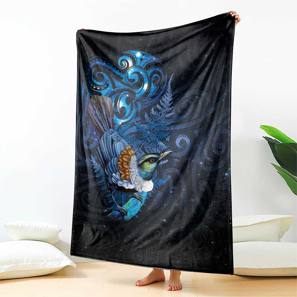 Aotearoa Matariki Blanket Maori Tribal with Silver Fern and Tui Bird Galaxy Style - Aussie Hoodie