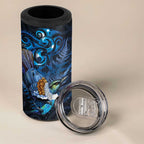 Aotearoa Matariki 4 in 1 Can Cooler Tumbler Maori Tribal with Silver Fern and Tui Bird Galaxy Style - Aussie Hoodie