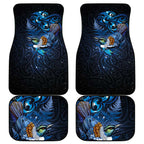 Aotearoa Matariki Car Mats Maori Tribal with Silver Fern and Tui Bird Galaxy Style - Aussie Hoodie
