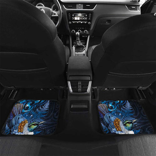 Aotearoa Matariki Car Mats Maori Tribal with Silver Fern and Tui Bird Galaxy Style - Aussie Hoodie