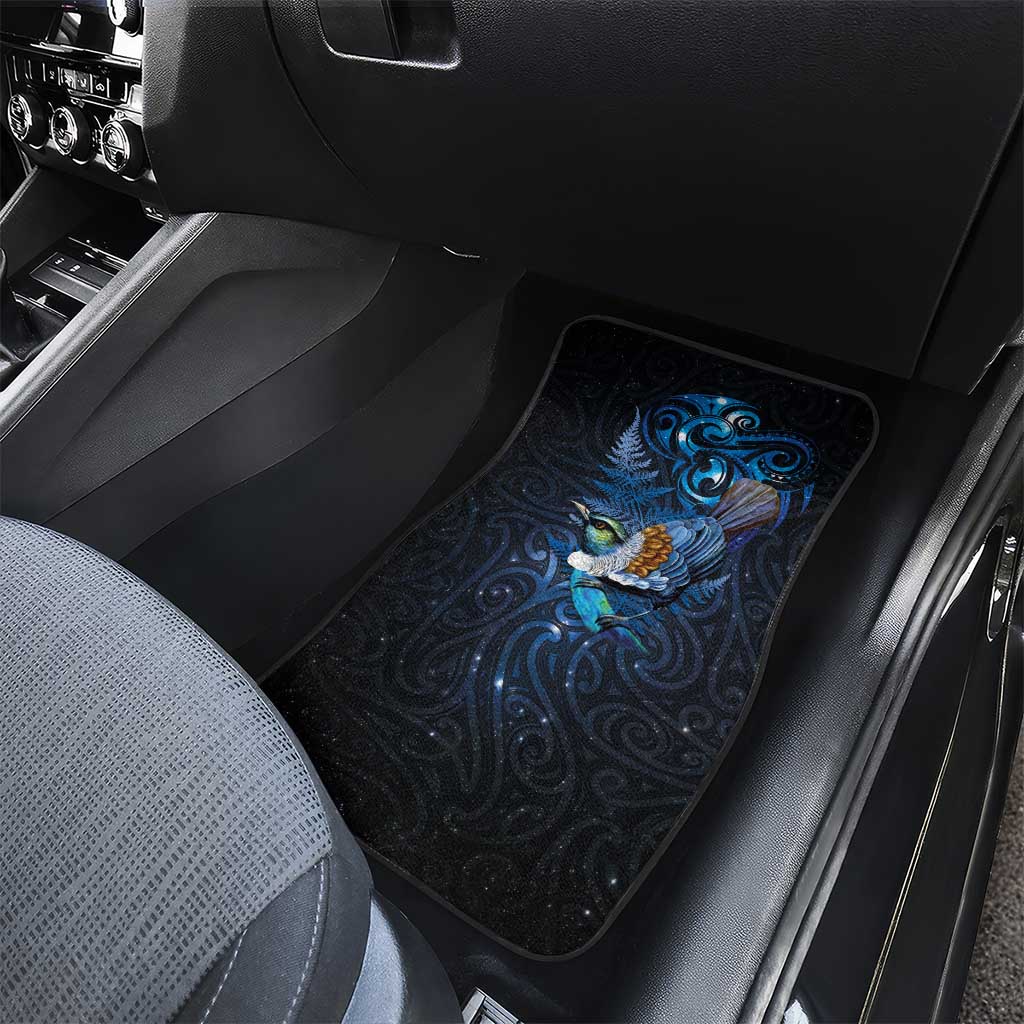 Aotearoa Matariki Car Mats Maori Tribal with Silver Fern and Tui Bird Galaxy Style - Aussie Hoodie