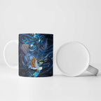 Aotearoa Matariki Ceramic Mug Maori Tribal with Silver Fern and Tui Bird Galaxy Style - Aussie Hoodie