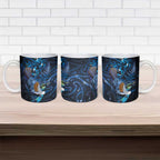 Aotearoa Matariki Ceramic Mug Maori Tribal with Silver Fern and Tui Bird Galaxy Style - Aussie Hoodie