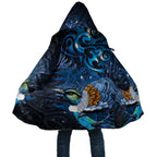 Aotearoa Matariki Cloak Maori Tribal with Silver Fern and Tui Bird Galaxy Style - Aussie Hoodie