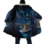 Aotearoa Matariki Cloak Maori Tribal with Silver Fern and Tui Bird Galaxy Style - Aussie Hoodie