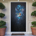 Aotearoa Matariki Door Cover Maori Tribal with Silver Fern and Tui Bird Galaxy Style - Aussie Hoodie