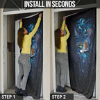 Aotearoa Matariki Door Cover Maori Tribal with Silver Fern and Tui Bird Galaxy Style - Aussie Hoodie