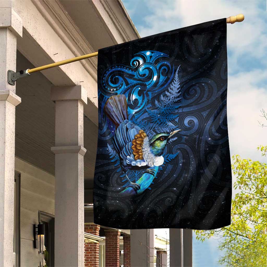 Aotearoa Matariki Garden Flag Maori Tribal with Silver Fern and Tui Bird Galaxy Style - Aussie Hoodie