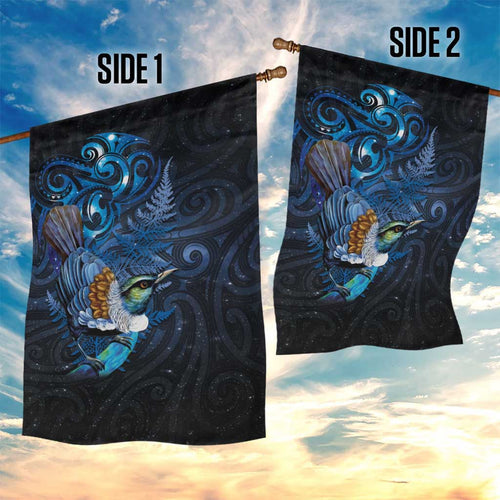 Aotearoa Matariki Garden Flag Maori Tribal with Silver Fern and Tui Bird Galaxy Style - Aussie Hoodie