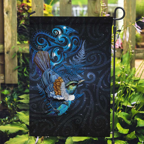 Aotearoa Matariki Garden Flag Maori Tribal with Silver Fern and Tui Bird Galaxy Style - Aussie Hoodie