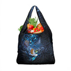 Aotearoa Matariki Grocery Bag Maori Tribal with Silver Fern and Tui Bird Galaxy Style - Aussie Hoodie