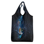 Aotearoa Matariki Grocery Bag Maori Tribal with Silver Fern and Tui Bird Galaxy Style - Aussie Hoodie