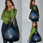 Aotearoa Matariki Grocery Bag Maori Tribal with Silver Fern and Tui Bird Galaxy Style - Aussie Hoodie
