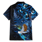 Aotearoa Matariki Hawaiian Shirt Maori Tribal with Silver Fern and Tui Bird Galaxy Style - Aussie Hoodie