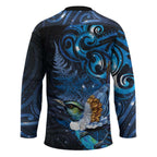 Aotearoa Matariki Hockey Jersey Maori Tribal with Silver Fern and Tui Bird Galaxy Style - Aussie Hoodie
