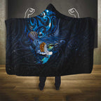 Aotearoa Matariki Hooded Blanket Maori Tribal with Silver Fern and Tui Bird Galaxy Style - Aussie Hoodie