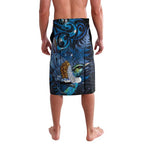 Aotearoa Matariki Lavalava Maori Tribal with Silver Fern and Tui Bird Galaxy Style - Aussie Hoodie