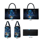 Aotearoa Matariki Leather Bag Maori Tribal with Silver Fern and Tui Bird Galaxy Style - Aussie Hoodie