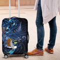 Aotearoa Matariki Luggage Cover Maori Tribal with Silver Fern and Tui Bird Galaxy Style - Aussie Hoodie