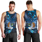 Aotearoa Matariki Men Tank Top Maori Tribal with Silver Fern and Tui Bird Galaxy Style - Aussie Hoodie