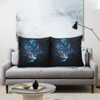 Aotearoa Matariki Pillow Cover Maori Tribal with Silver Fern and Tui Bird Galaxy Style - Aussie Hoodie