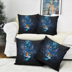 Aotearoa Matariki Pillow Cover Maori Tribal with Silver Fern and Tui Bird Galaxy Style - Aussie Hoodie