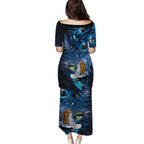 Aotearoa Matariki Puletasi Maori Tribal with Silver Fern and Tui Bird Galaxy Style - Aussie Hoodie