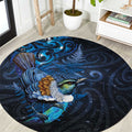 Aotearoa Matariki Round Carpet Maori Tribal with Silver Fern and Tui Bird Galaxy Style - Aussie Hoodie