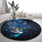 Aotearoa Matariki Round Carpet Maori Tribal with Silver Fern and Tui Bird Galaxy Style - Aussie Hoodie