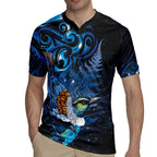 Aotearoa Matariki Rugby Jersey Maori Tribal with Silver Fern and Tui Bird Galaxy Style - Aussie Hoodie