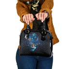 Aotearoa Matariki Shoulder Handbag Maori Tribal with Silver Fern and Tui Bird Galaxy Style - Aussie Hoodie