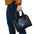 Aotearoa Matariki Shoulder Handbag Maori Tribal with Silver Fern and Tui Bird Galaxy Style - Aussie Hoodie