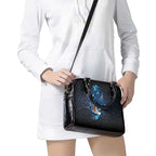 Aotearoa Matariki Shoulder Handbag Maori Tribal with Silver Fern and Tui Bird Galaxy Style - Aussie Hoodie