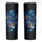 Aotearoa Matariki Skinny Tumbler Maori Tribal with Silver Fern and Tui Bird Galaxy Style - Aussie Hoodie