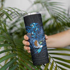 Aotearoa Matariki Skinny Tumbler Maori Tribal with Silver Fern and Tui Bird Galaxy Style - Aussie Hoodie